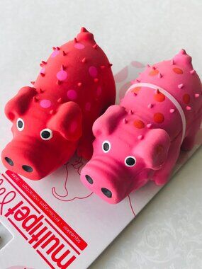 Multipet Mini Pig Latex  Squeak Dog Toy  With Squeaker Pink